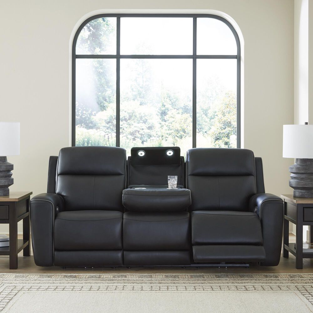 Ashley 5Z-Comfort Power Reclining Sofa and Loveseat Set in Onyx, , large
