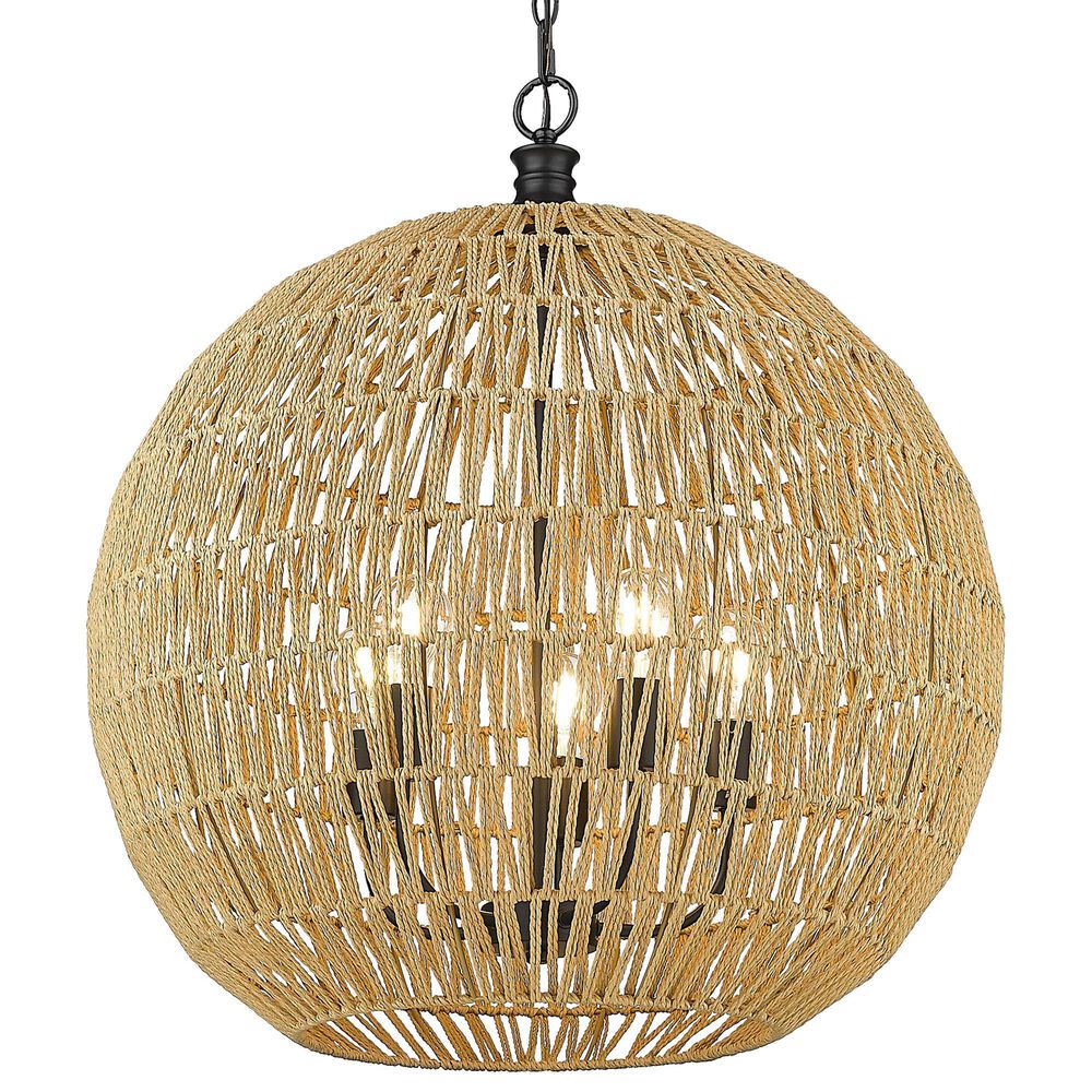Golden Lighting Florence 5-Light Pendant in Matte Black, , large