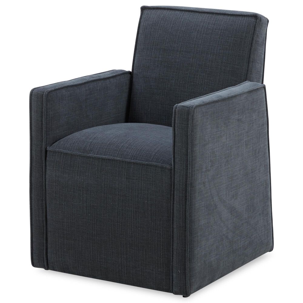 Interlochen Arm Chair with Casters in Selene Indigo, , large