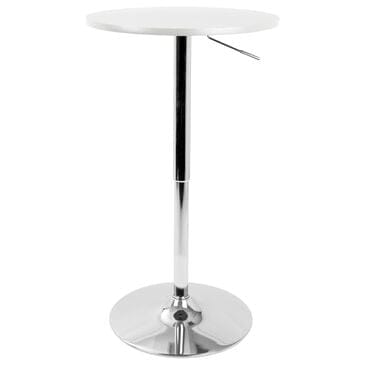 Lumisource Adjustable Bar Table in White and Chrome, , large