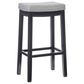 Linon Home Decor Claridge Bar Stool with Light Grey Cushion in Black, , large