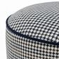 Howard Elliott Furley Short Pouf in Navy and Ivory, , large