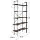 Timberlake Hastings Home Industrial 5-Tier Bookcase in Brown and Black, , large