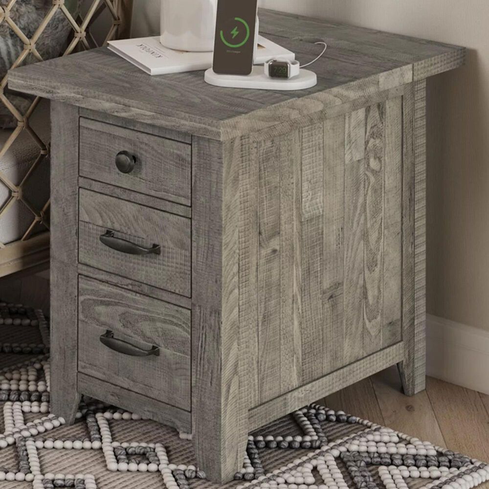 Waltham Telluride Chairside Table in Driftwood, , large