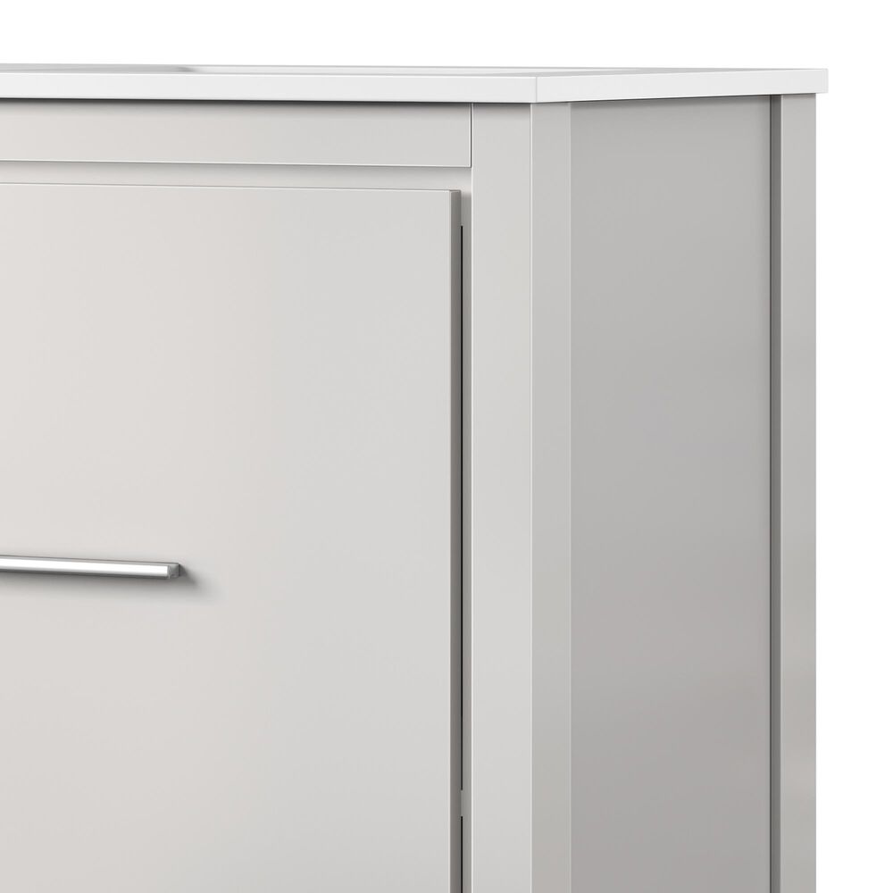 Lexora Home Lafarre 48" Double Bathroom Vanity in White with 2 cm White Quartz Top and Rectangular Sinks, , large