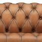 Hydeline York Stationary Leather Loveseat in Saddle, , large