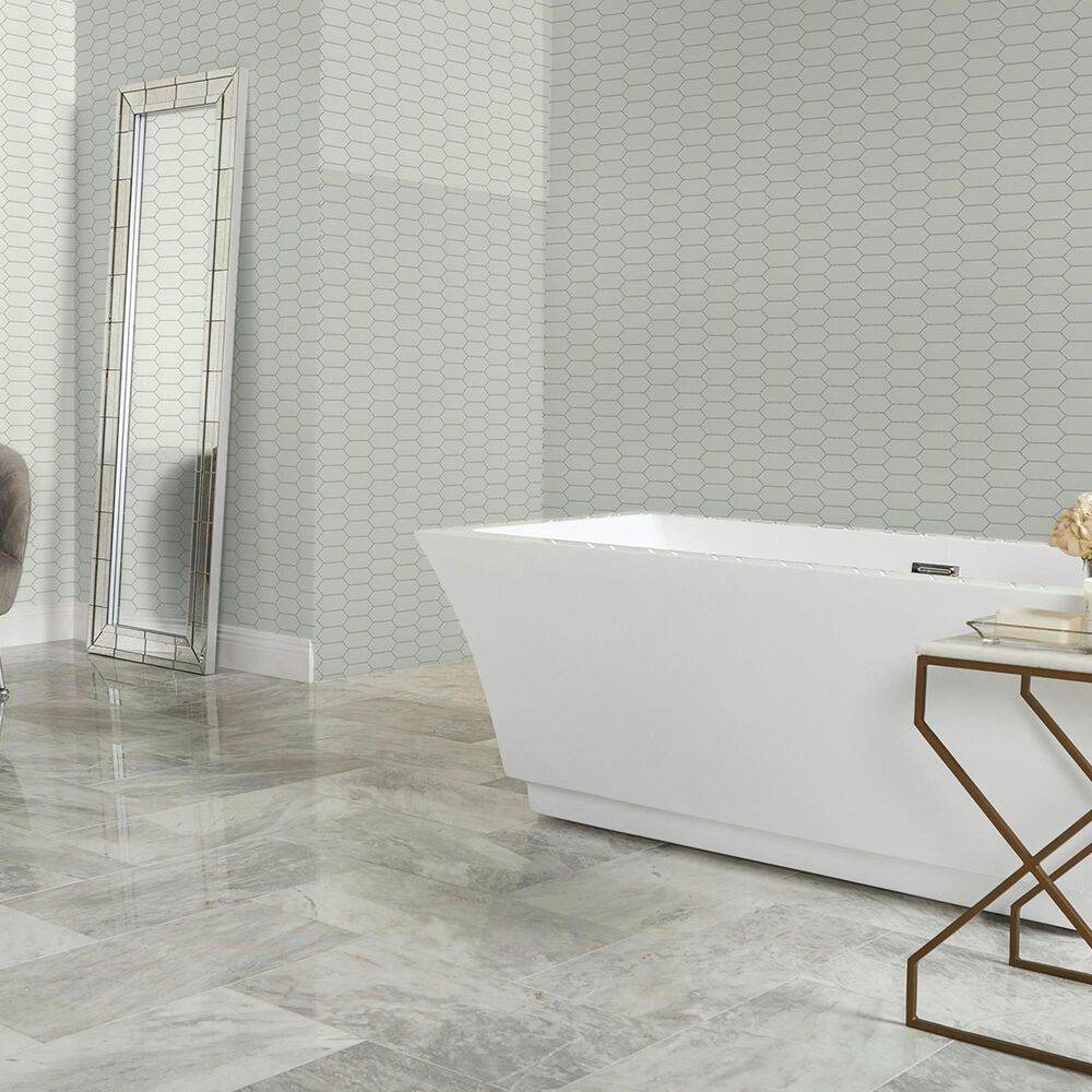 Dal-Tile Mythology Santorini 2&quot; x 5&quot; Picket Undulated on 11.125&quot; x 12.25&quot; Ceramic Mosaic Sheet, , large