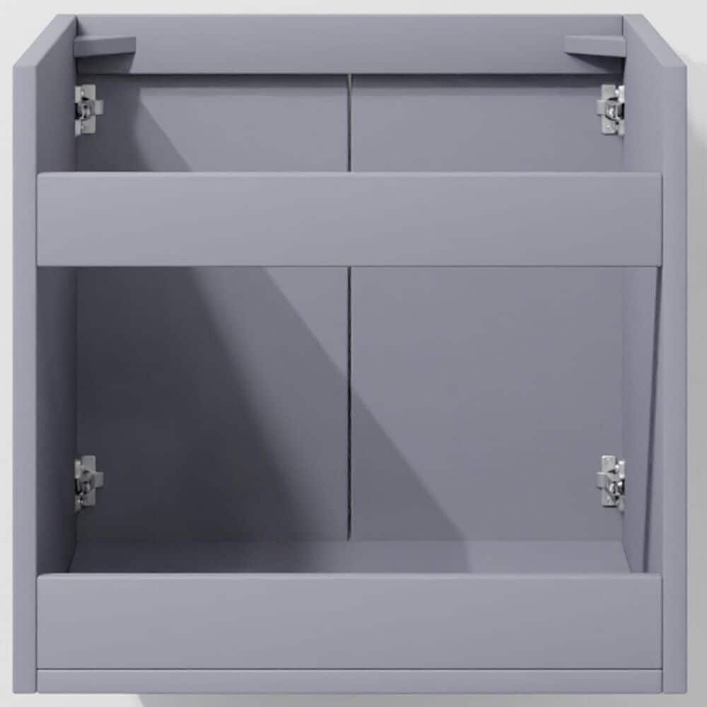 Lexora Home Geneva 24&quot; Single Bathroom Vanity in Dark Grey with 2 cm White Quartz Top and Rectangular Sink, , large