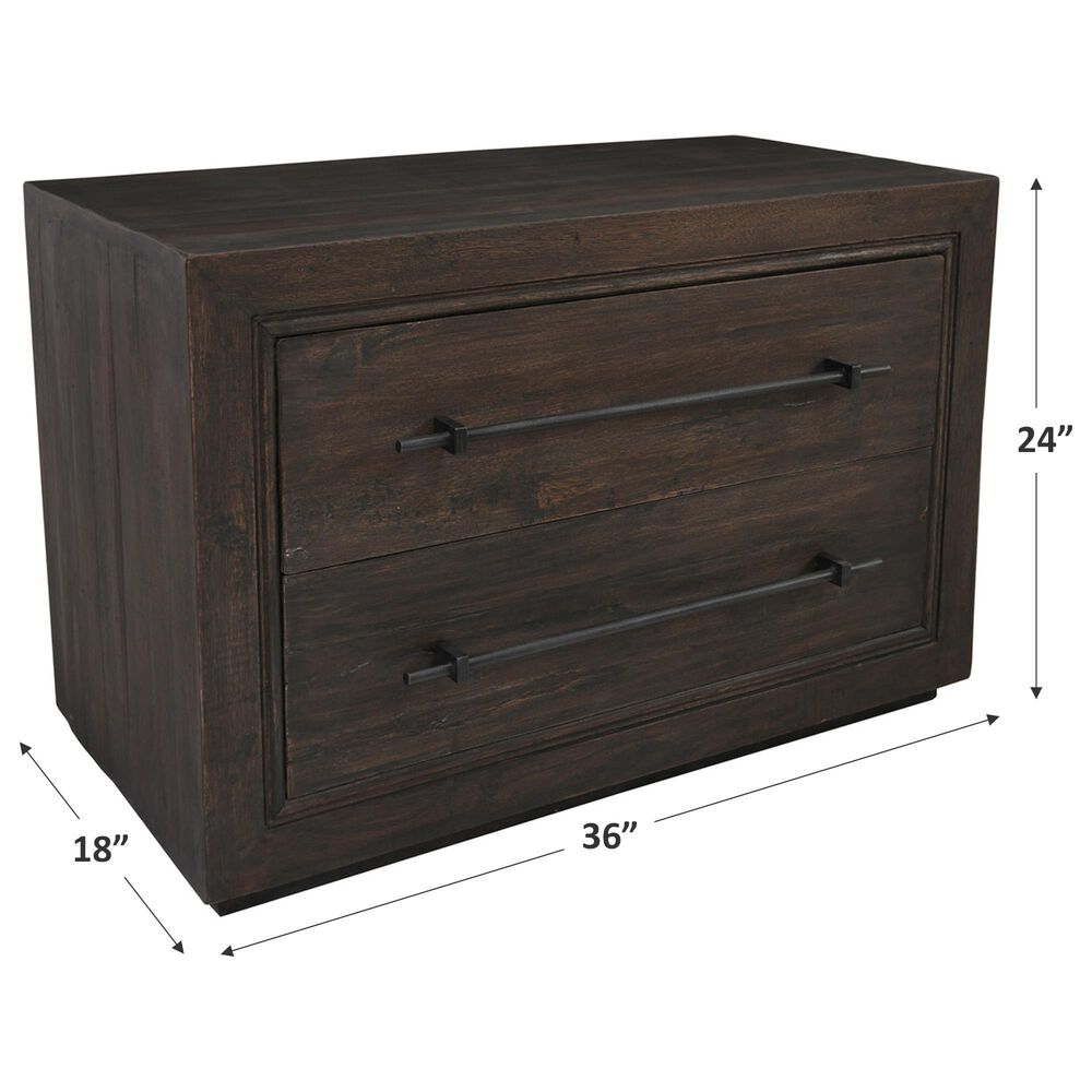 Classic Home Magdalena 2-Drawer Nightstand in Brown, , large