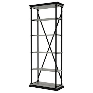 Furniture of America Kidd 33" Bookcase in Antique Gray/Black, , large
