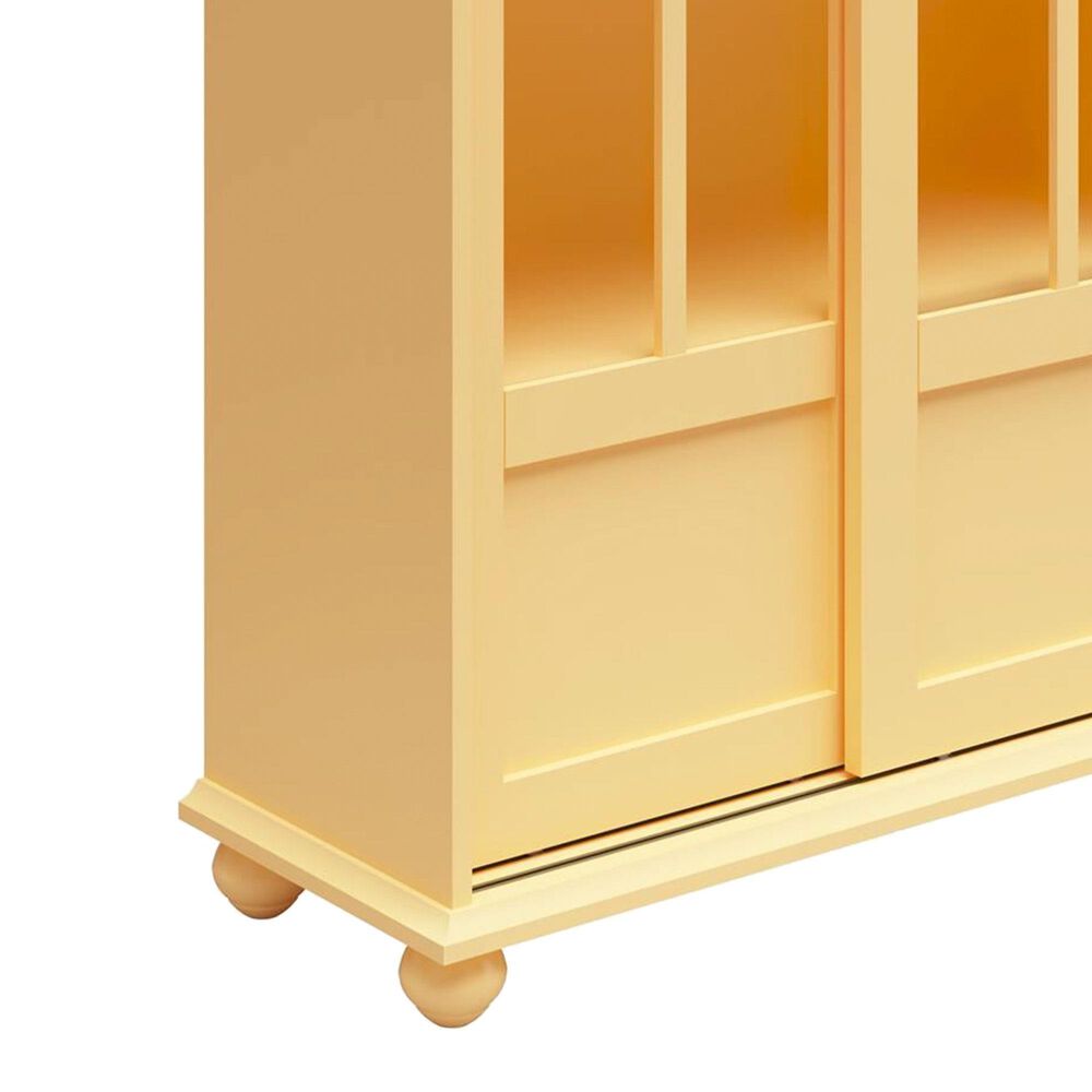 DHP Abbeywood Bookcase with Sliding Glass Doors in Sunlight Yellow, , large