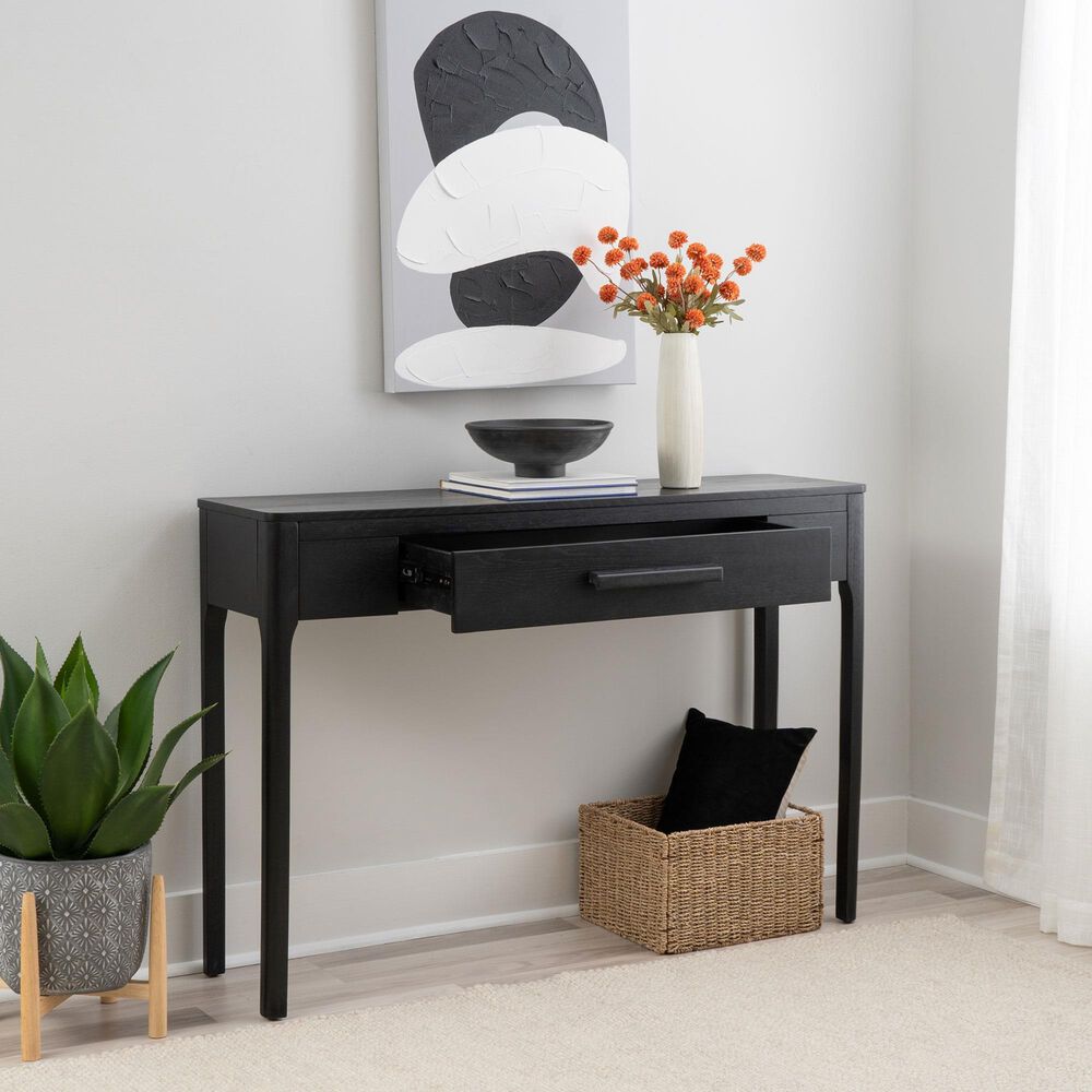 Linon Home Decor Wilcox Console Table in Black, , large
