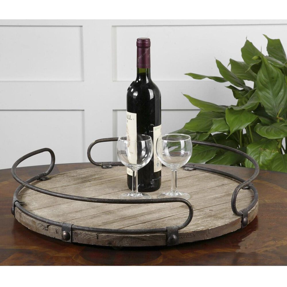 Uttermost Acela Round Wine Tray, , large