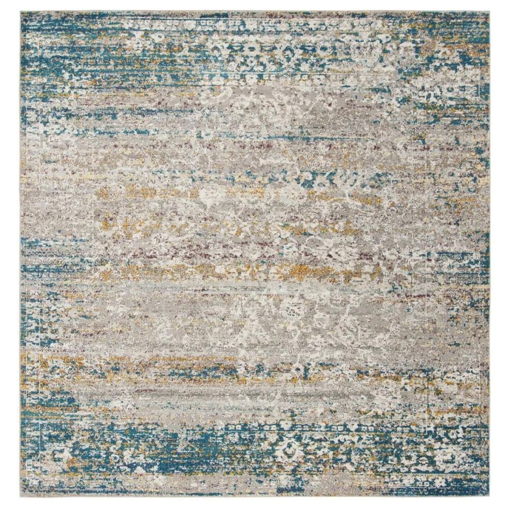 Safavieh Aria ARA156C 6"6" Square Cream and Blue Area Rug, , large