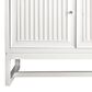 James Martin Vanities Athens 60" Double Bathroom Vanity in Glossy White with 3 cm Arctic Fall Solid Surface Top and Rectangular Sinks, , large