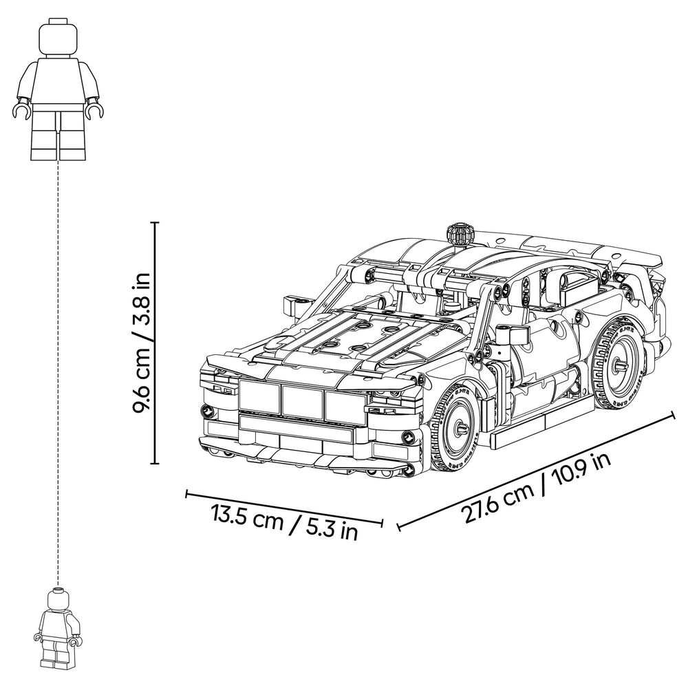 LEGO Technic Custom Garage Ford Mustang GT Car Building Set, , large