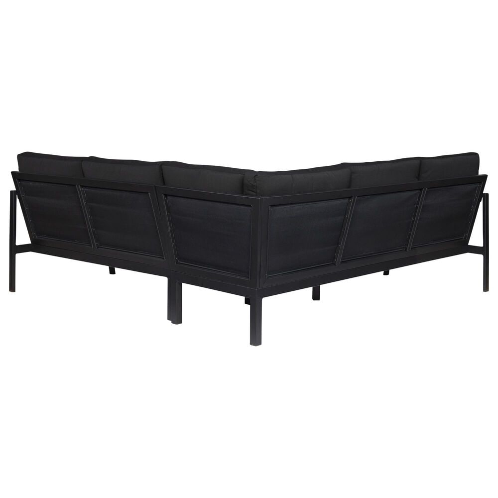 Linon Home Decor Holland 2-Piece Outdoor Sectional Sofa with Black Upholstery in Black, , large