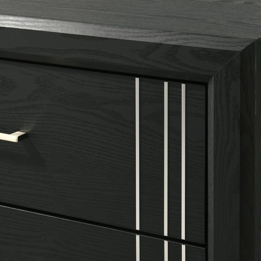 Crown Mark Charlie 2-Drawer Nightstand in Charcoal, , large