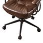 HOMLUX Executive Office Chair with PU Fabric Cushion in Dark Brown, , large