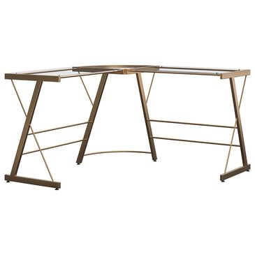 DHP Latour Glass L-Shaped Desk in Gold, , large