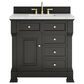 James Martin Vanities Brookfield 36" Single Bathroom Vanity in Black Onyx with 3 cm Ethereal Noctis Quartz Top and Rectangular Sink, , large