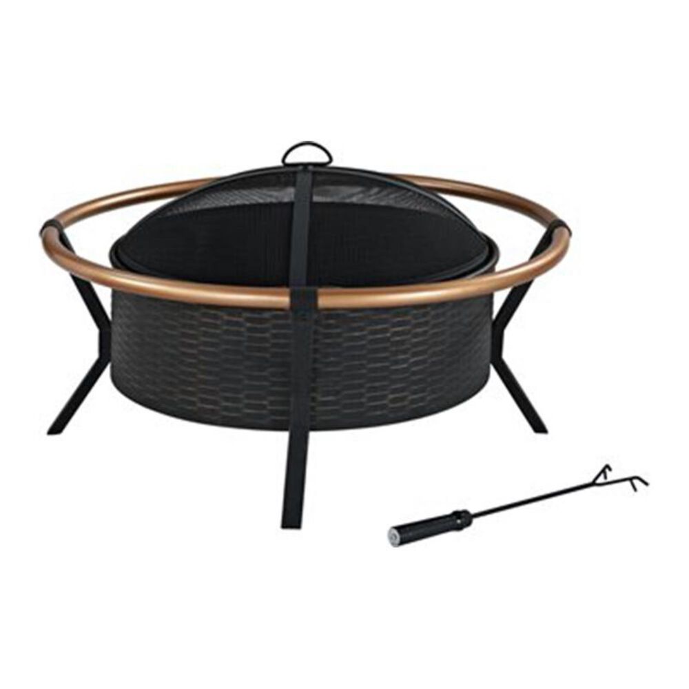 Crosley Furniture Yuma Copper Ring Fire Pit in Black, , large
