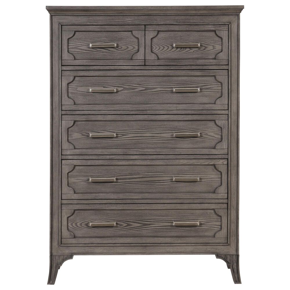 New Heritage Design Lisbon 5-Drawer Chest in Gray and White, , large