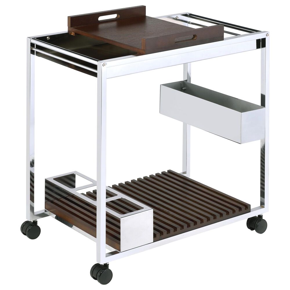 Gunnison Co. Lisses Serving Cart in Chrome, , large