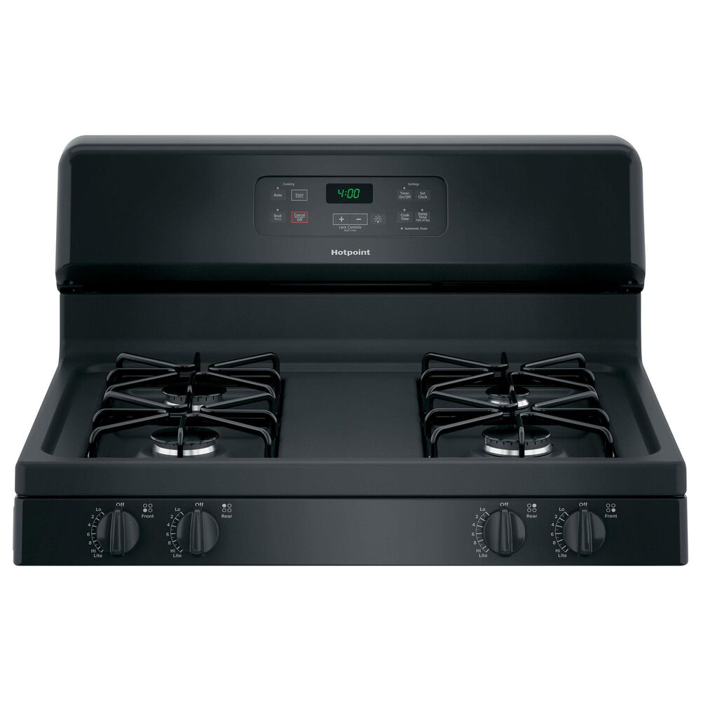 Hotpoint 4.8 Cu. Ft. Freestanding Gas Range with Sealed Burners in Black, , large