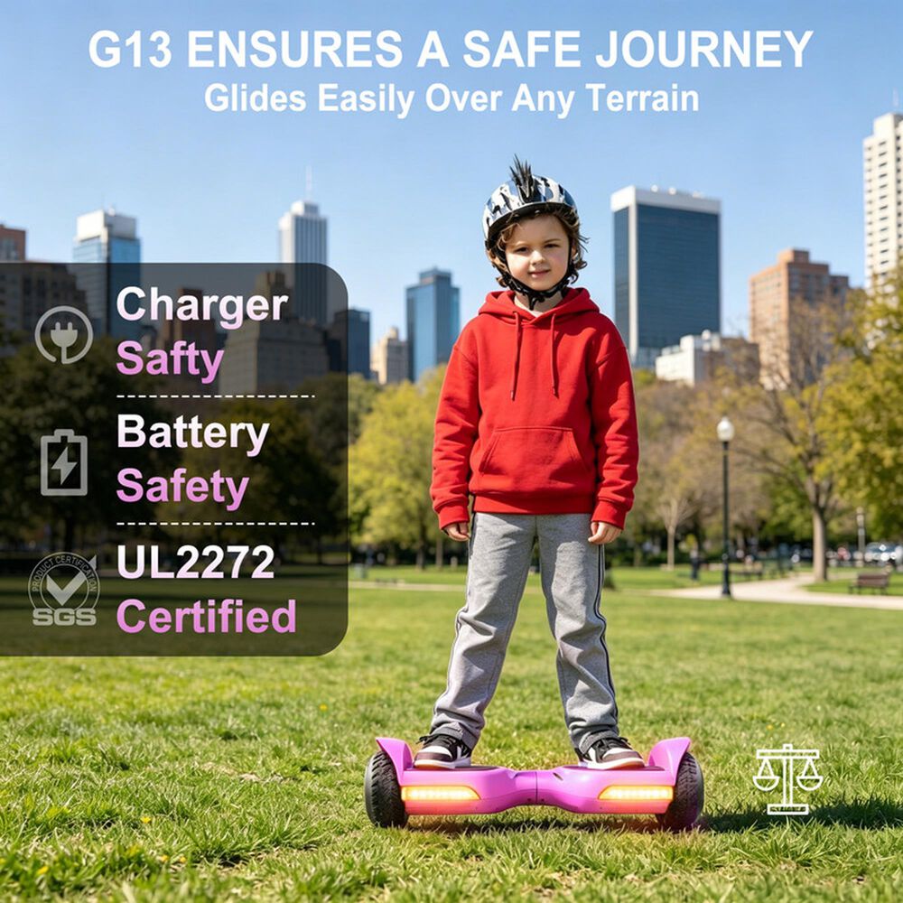 HOMLUX Off Road Self Balancing Scooter with 6.5" Tires in Pink, , large