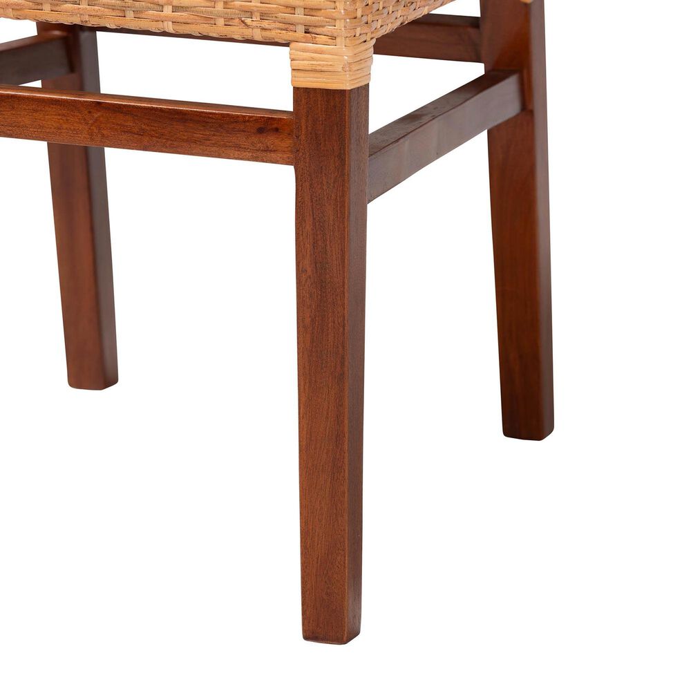 Baxton Studio Lesia Side Chair with Cushion in Light Honey and Walnut Brown, , large