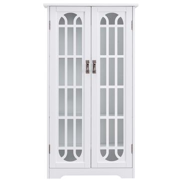Southern Enterprises Display Cabinet in White and Antique Silver, , large