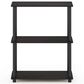 HOMLUX 3-Tier Compact Open Storage Bookshelf in Espresso and Black, , large