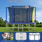 HOMLUX 10" Outdoor Trampoline Sports with Ladder in Blue, , large