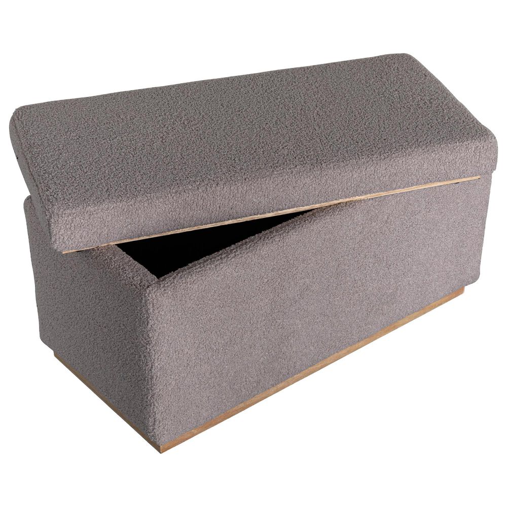 Linden Boulevard Blanche Rectangular Ottoman with Storage in Light Grey, , large