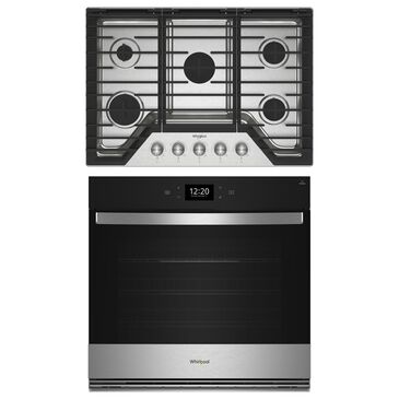 Whirlpool 2-Piece Kitchen Package with 5 Cu. Ft. Single Smart Wall Oven and Gas Cooktop in Fingerprint Resistant Stainless Steel, , large