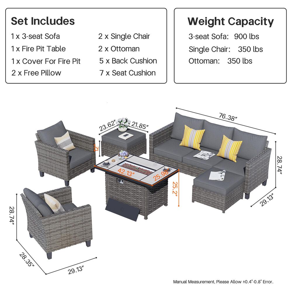 HOMLUX 6-Piece Outdoor Furniture Set  in Dark Gray, , large