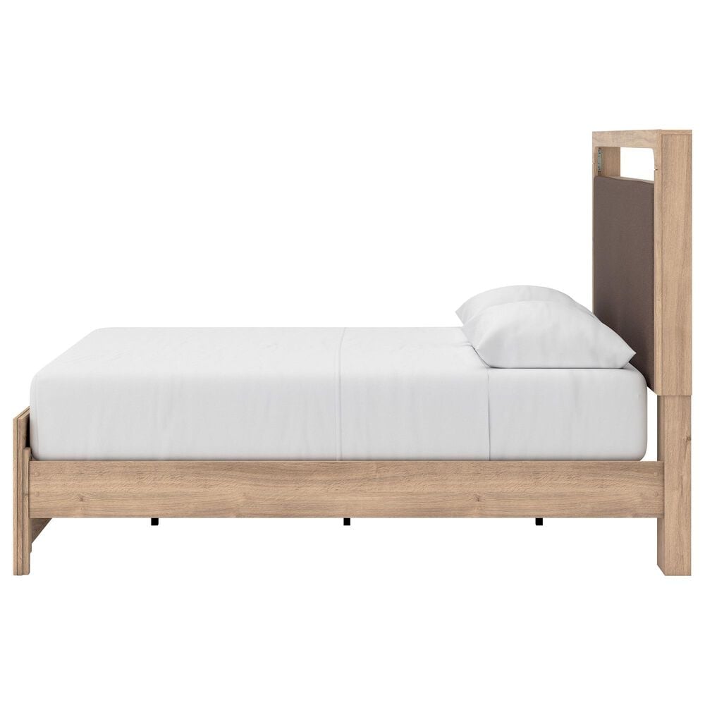 Ashley Kinlanni Queen Upholstered Platform Bed in Tan, , large
