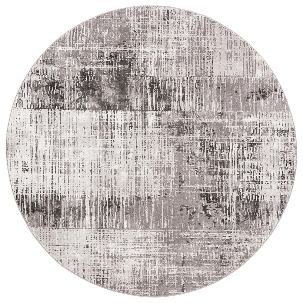 Safavieh Craft 6"7" Round Grey and Dark Grey Area Rug, , large