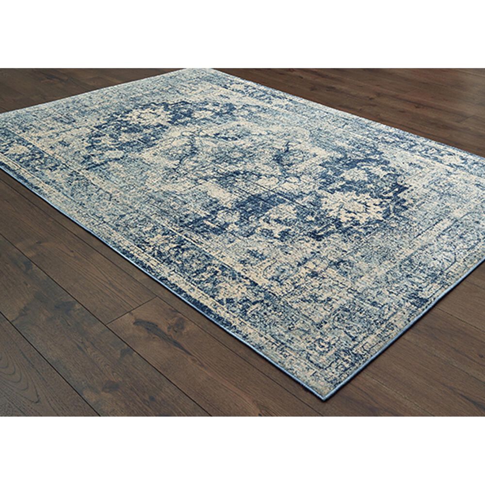 Oriental Weavers Pandora 70E 9&#39;10&quot; x 12&#39;10&quot; Ivory and Blue Area Rug, , large