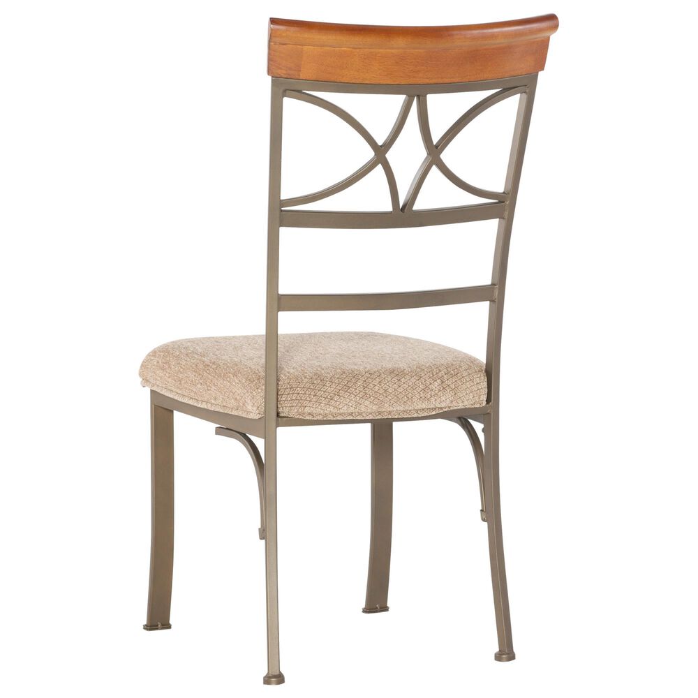 Linon Home Decor Hamilton Side Chair in Medium Cherry, Matte Pewter and Bronze, , large