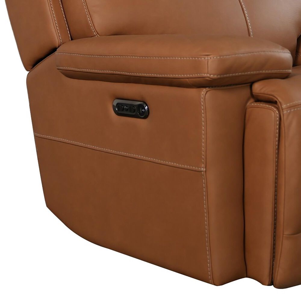 Bassett Fletcher Power Leather Recliner in Antelope, , large
