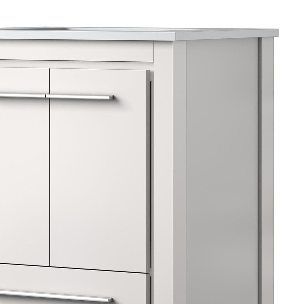 Lexora Home Lafarre 24&quot; Single Bathroom Vanity in Rustic Acacia with 2 cm White Cultured Marble Top, Rectangular Sink and 18&quot; Mirror, , large