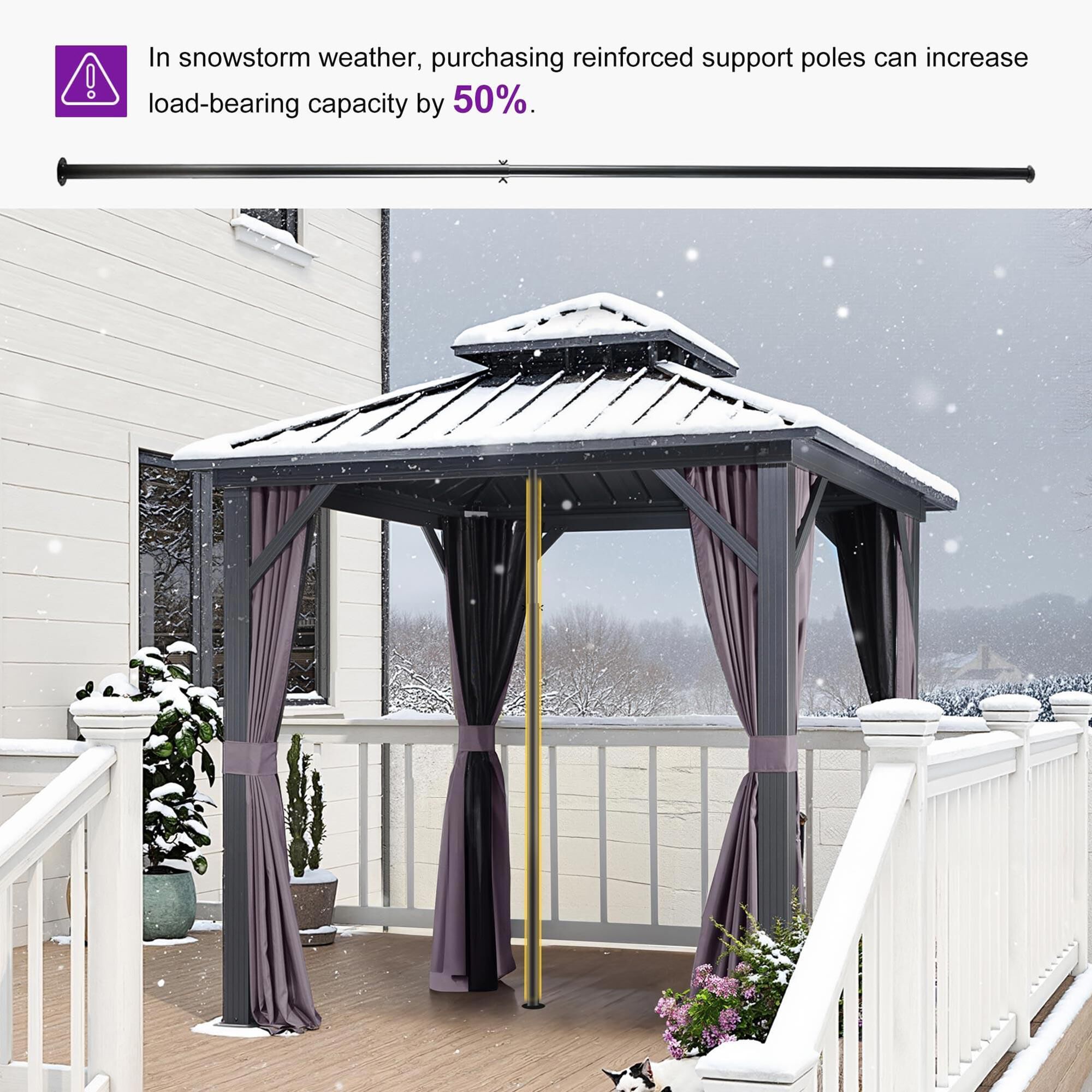 HOMLUX 8' x 8' Outdoor Hardtop Gazebo with Galvanised Steel Roof
