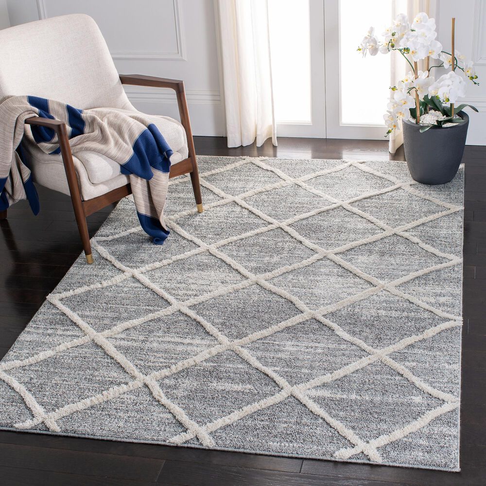 Safavieh Martha Stewart Lucia Shag  4&#39; x 6&#39; White and Light Grey Area Rug, , large