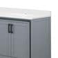 Lexora Home Ziva 60" Double Bathroom Vanity in Dark Grey with 2 cm White Quartz Top and Rectangular Sinks, , large