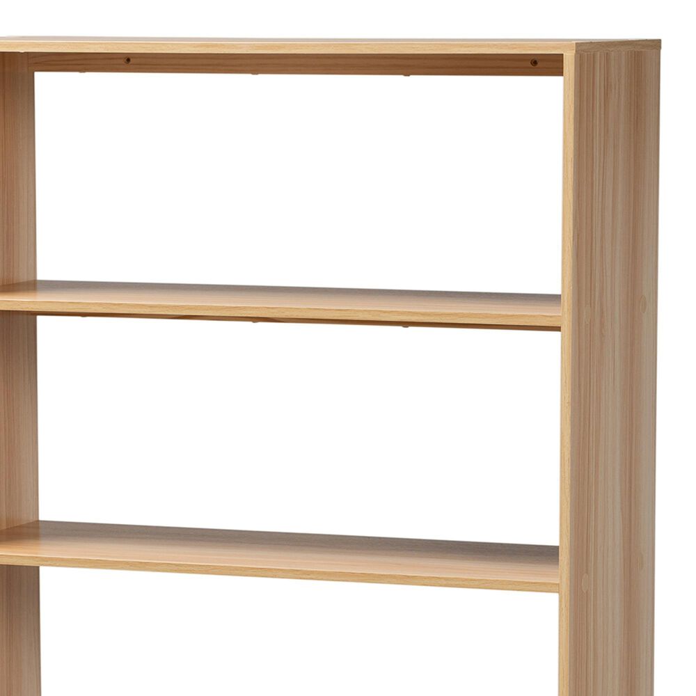 Baxton Studio Faulkner 2-Door Bookcase in Beige and Natural Brown, , large