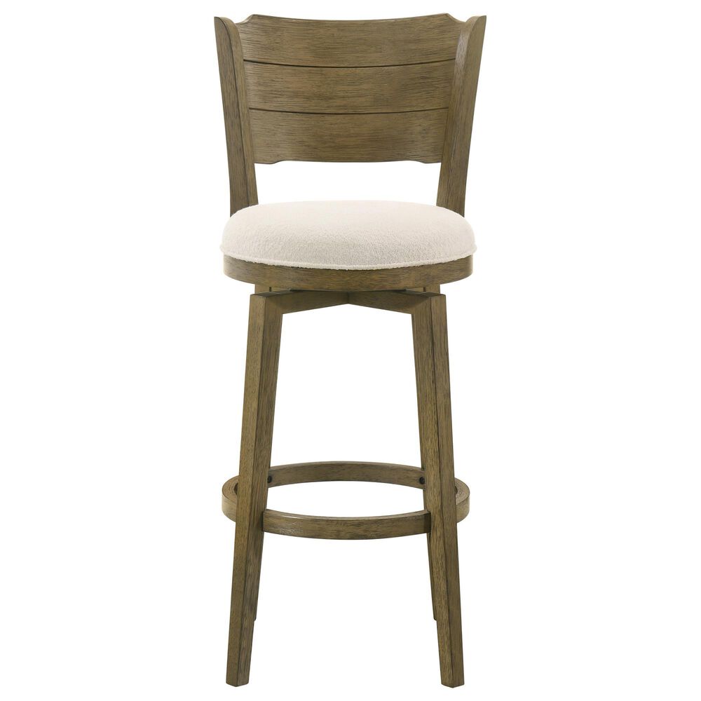 Armen Living Winsley Swivel Bar Height Stool in Putty Brown, , large