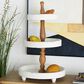 Maple and Jade 3-Level Tiered Server in Distressed White and Brown, , large