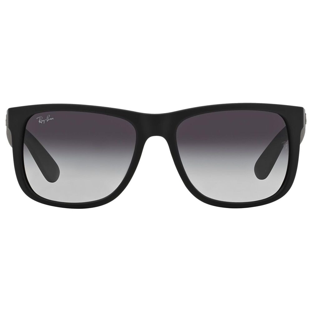 Rayban Glasses Justin Classic Sunglasses with Dark Grey Lenses in Matte Rubber Black, , large